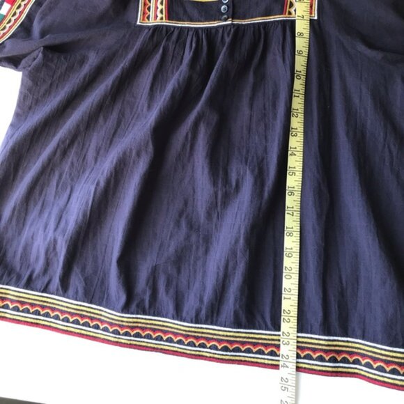 Madewell Dark Blue Embroidered Sandblossom Top Med - Picture 3 of 4